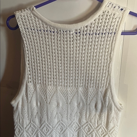 😄Z supply crocheted maxi dress lined off white medium - Picture 8 of 9